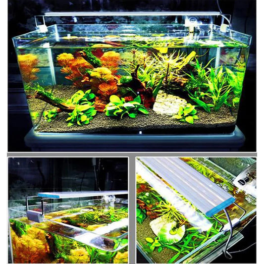 3-Color Aquarium Led Lamp for Aquascaping Fishbowl Lighting18-58Cm Wrgb Aquarium Lighting Decor with Clip Fish Tank Accessories